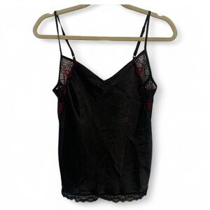 Y2K Apt 9 Black Satin Lace Panels Tank Top